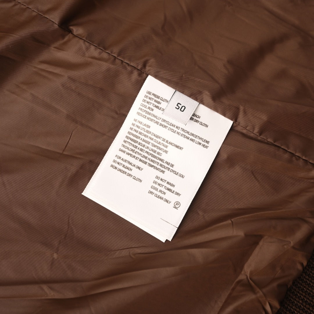 Brunello Cucinelli Brown Suede Knit Sleeve Down Jacket