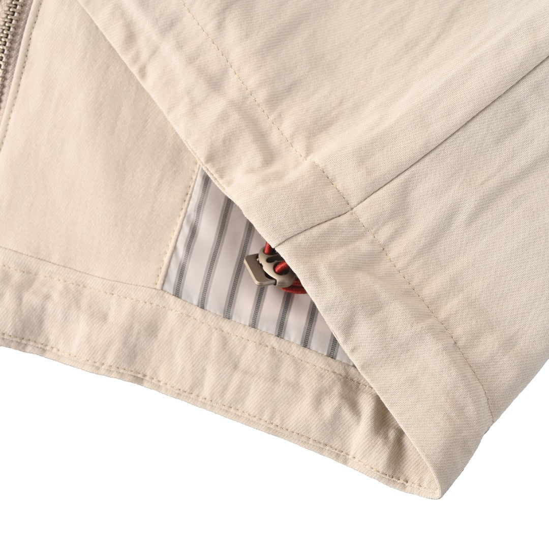 Brunello Cucinelli Beige Crest Embroidery Zip Windbreaker