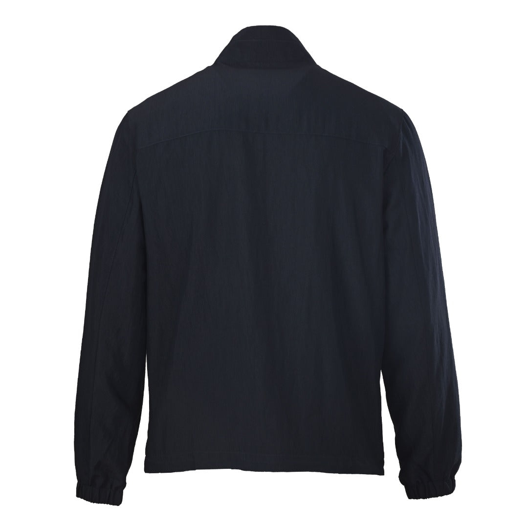 Brunello Cucinelli Navy Crest Embroidery Zip Windbreaker