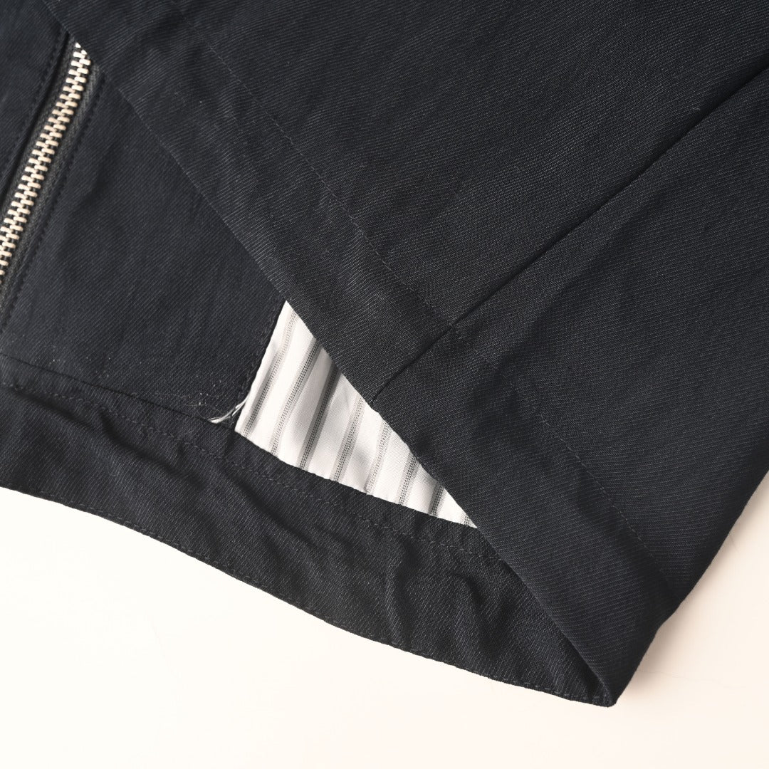 Brunello Cucinelli Navy Crest Embroidery Zip Windbreaker