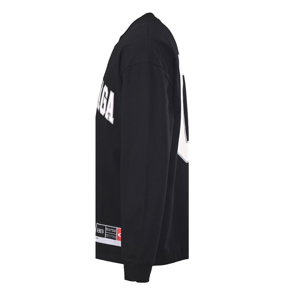 Balenciaga Black 01 Varsity Graphic Long Sleeve Tee
