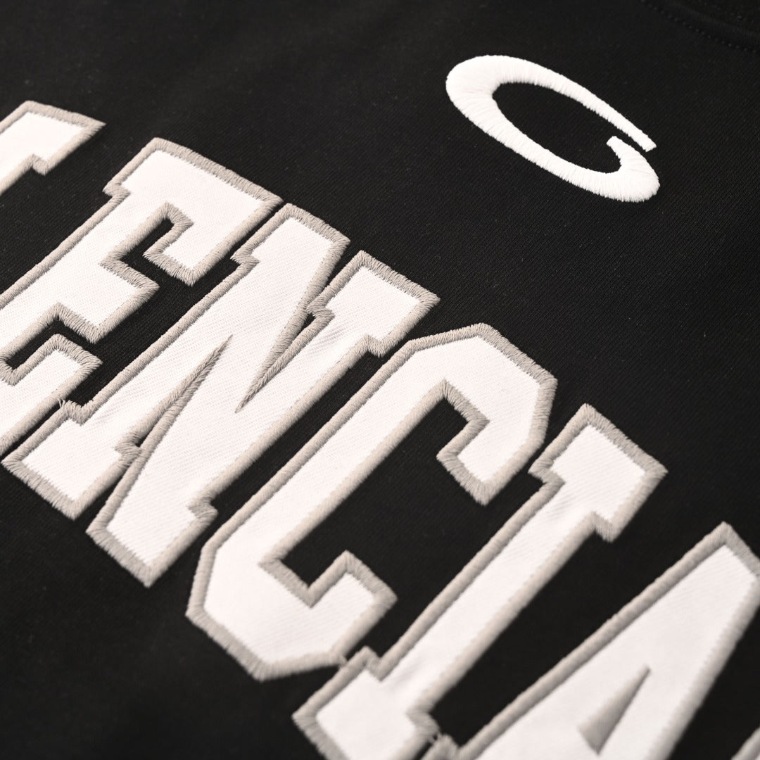Balenciaga Black 01 Varsity Graphic Long Sleeve Tee