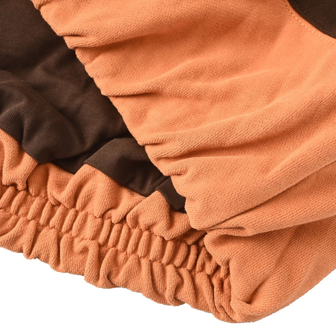 Acne Studios Terracotta Brown Stripe Leather Collar Rugby Shirt