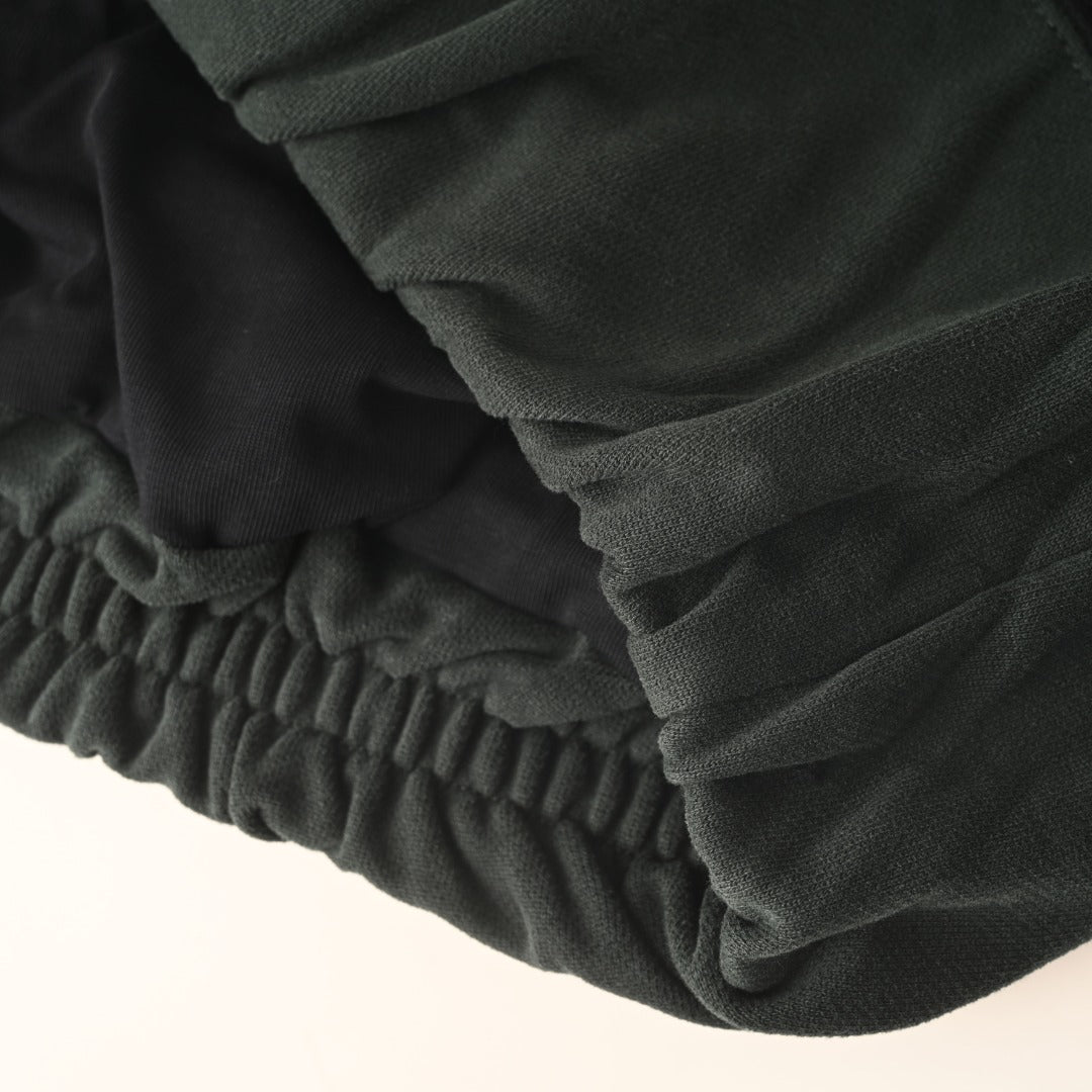 Acne Studios Dark Green Black Stripe Leather Collar Rugby Shirt